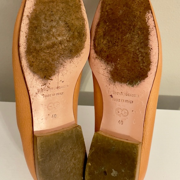 Vintage Escada Leather Penny Loafers Size 9/40 Peachy Tan Made In Italy - Picture 7 of 9